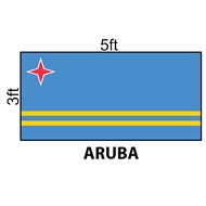 Aruba Flag 3x5ft, Bendera Aruba 3x5ft, Polyester