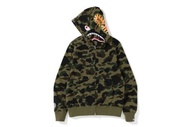 A bathing ape bape 1st camo shark  zip hoodie 綠迷彩 鯊魚 連帽外套