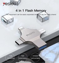 Yesido OTG 4 in 1Usb Flash Drive for iPhone adapter USB3.0 32GB Drive 64GB USB Stick 128GB 256GB Fla