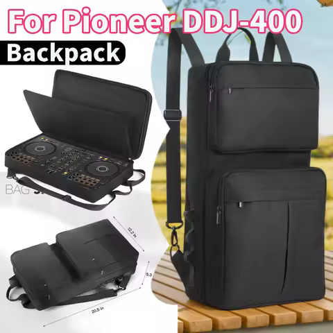 Black DJ Backpack for Pioneer DDJ-400/DDJ-FLX4 for Roland DJ-202 DJ Controller Mixer Case Portable S