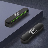 1Pcs ABS Car Temporary Parking Card Luminous Auto Phone Number Card Plate For Hyundai I10 I20 I30 I4