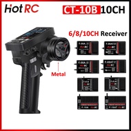 HOTRC CT-10B 10CH Transmitter 2.4Ghz Radio Color Screen With 6/8/10CH F-06A F-08AT F-01A F-10AT Gyro