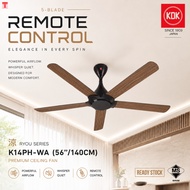 KDK Remote Control 5-Blade & 4-Blade Ceiling Fan [Ryou Series] / 56'' Ceiling Fan / K14PH-WA / Kipas