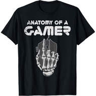 Anatomy Of A Gamer Skeleton Hand Gaming Gamer   T-Shirt
