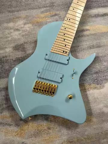 Chinese Electric Guitar 8 string blue color IB basswood body maple neck