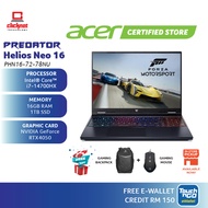 ACER PREDATOR HELIOS NEO 16 PHN16-72-78NU GAMING LAPTOP ( I7-14700HX 16GD5 1TBSSD / 16" IPS WUXGA / 