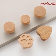 ALISONDZ Wardrobe Pulls Handle, Wooden Single Hole Drawer Pulls, Nordic Round Characteristic Comfortabale Cabinet Handles Cupboard