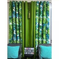 RING CURTAIN GREEN LEAVES CANADIAN COTTON SOLD FOR 3IN1 AND PER PC 85INCHES/7FT