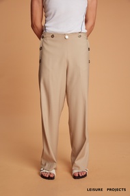 (Leisure Projects) sailor pants กางเกงขายาวทรงกระบอกใหญ่ ดีเทลกระดุมทรงทหารเรือ
