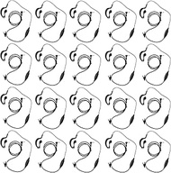 abcGoodefg 1 Pin 2.5MM Walkie Talkie Earpiece with Mic, G Shape Ear Piece for Police Radios Law Enfo