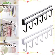 MOLIHA Mug Hooks Under Cabinet, 6 Hook Hanging Cups Holder,  Adjustable Space Saving Multifunction M