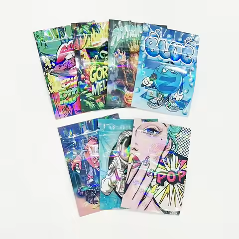 200pcs Resealable Zip Lock Mylar Bags 7*10 Cm Smell-proof Waterproof Self-Sealing Plastic Bags 3D La
