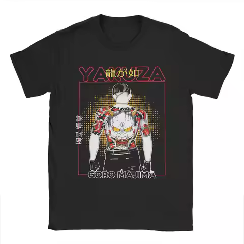 Men Goro Majima Yakuza T Shirt 100% Cotton Tops Vintage Short Sleeve O Neck Tees Printed T-Shirt