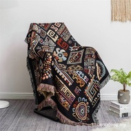 Bohemian Style Cotton Knitted Sofa Throw Blanket Boho Knit Sofa Towel Cover Decorative Slipcover Hom