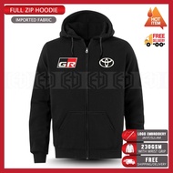 Zip Hoodie Sulam Toyota GR Supra TRD Car Turbo Racing Team Hilux Fortuner Camry Harrier Turbo Extrem