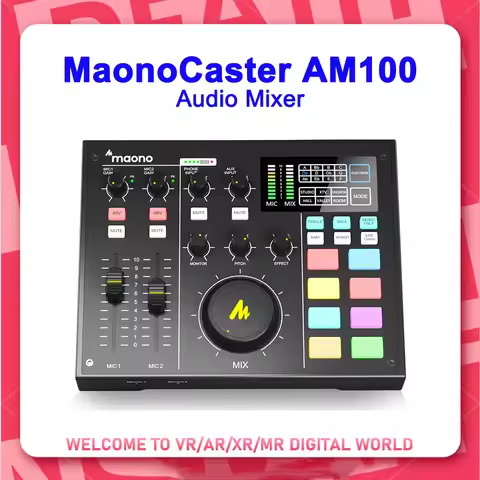 MAONOCaster AM100 Audio Mixer MAONOCaster AU-AM100 Podcast Console Podcast Production Studio Microph