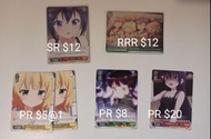 可平 WS卡 請問你今天要來點兔子嗎?  Bloom 點兔 SR RR R PR Weiss Schwarz Card 黑白雙