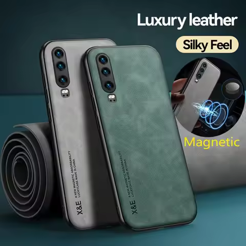 Magnetic Sheepskin Leather Phone Case Huawei P30 Lite P20 P40 P50 Pro Funda Cover For Huawei P30 P40