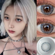 【ready stock & give gifts】2pcs Colorful  Contact lens Yearly use  Grey Beauty lenses degrees0.00-8.0