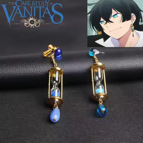 Anime Vanitas Earrings The Case Study of Vanitas No Karte Props Cosplay Hourglass Drop Dangle Earrin