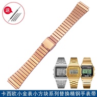 Casio Gold Watch Band Compatible A159W-N1 A158WA A168 F91W Vintage Small Square Stainless Steel Watc