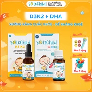 Vitamin D3K2 & DHA SoleChild Duo for Babies - Supports Brain Development & Strong Bones and Teeth DH