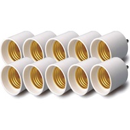 Rextin 10 pcs LED Lamp Adapter GU24 To E26/E27 bulb Holder Socket Converter Pin Base Fixture To Stan