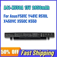 A41-X550A 15V 2950mAh Laptop Battery for AsusY581C Y481C R510L X450VC X550C K550 Replace Rechargeabl