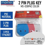 Morries MS-038PKC 2 Pin Socket Plug Key to 3 Pin UK Singapore Socket Plug Cover Safety Plug