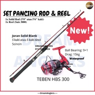 [Set Promo] Set Pancing Ikan Rod dan Reel Teben HBS300 (Reel saiz 3000) (Rod 5 kaki atau 5 kaki 6 in