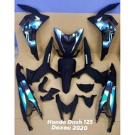 coverset MATT BLACK dan sticker honda Dash 110 / 125 / 125 Fi V2 V3 V4 HLD