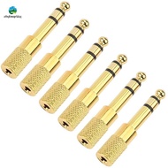 Quarter Inch Adapter, 6.35mm (1/4 Inch) Male to 3.5mm (1/8 Inch) Female Headphone Jack Plug, Gold 6 