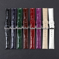 Bright Leather Leather Watch Strap Slub Pattern 12mm 14mm 16mm 18mm 19mm 20mm 21mm 22mm Watch Band M