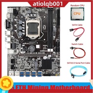 B75 ETH Mining Motherboard 8XPCIE to USB+CPU+SATA3.0 Serial Port Cable+SATA Cable+Switch Cable LGA1155 Miner Motherboard