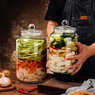 四川泡菜壇子加厚玻璃酸菜腌菜缸家用咸菜罐子食品級辣椒醬密封罐
