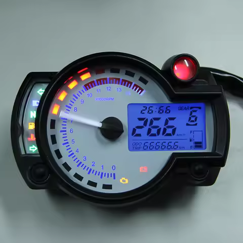 Universal Motorcycle Meter Multifunction LCD digita Tachometer Odometer 15000rpm Adjustable MAX 299K