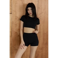 3 Colors Brushed Fur Latis Yoga Sports 3-Point Pants Shorts-B7101