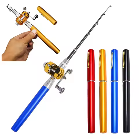 1.4/1.6/1.2/1M Mini Pen Fishing Rod Retractable Pocket Fishing Pole Ultra-Light Portable Long Castin