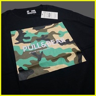 ◪ ☬ ⊕ HITAM Orifake - Kaos PULL AND BEAR Camo Black Box