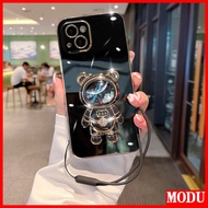 MODU Casing Motorola Moto Edge E20 E7 7 Plus E6S 2020 20 G10 G20 G30 G9 Power Play Plus Color Quicksand Astronaut Stand Shockproof Mobile Phone Case Cover