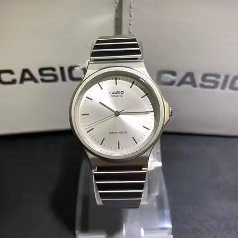 CASIO MQ-24D-7E Men's Analog Watch Steel Band Waterproof Quartz Wristwatch Lightweight Classic Busin