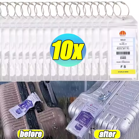 Cruise Luggage Tag Holder Waterproof Zipper Clear PVC Plastic Labels Stainless Steel Keyring for Roy