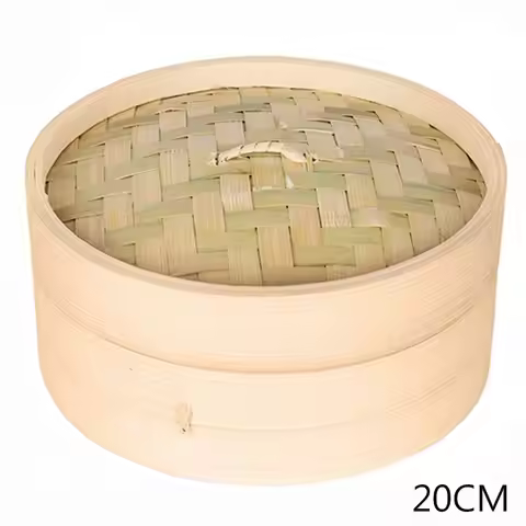 Vegetables Dimsum Kitchen with Lid Bamboo Tool Cage Bamboo Steamer Cakeware Cooker Set
