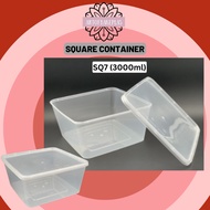 SQ7 Square Microwave Food Container With Lid / Kotak Plastik Kek - FS3000 / SQ7 / SQ3000