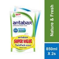 Antabax Antibacterial Shower Cream Nature 850ml + Fresh 850ml Twin Pack