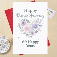 [Coisíní] 60th Anniversary Wedding Anniversary Happy Anniversary Card Golden Wedding Card