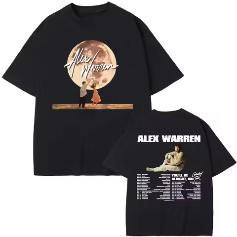 Alex Warren Global Tour T Shirts You'll Be Alright Kid World Tour T-shirts Men's Hip Hop Harajuku St
