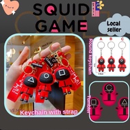 Squid game keychain squid game popular PVC soft glue squid game Keychain Keyring