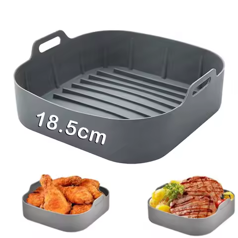 18.5cm Square Non-stick Silicone Air fryer Liner Baking Replacement Basket For 4-5.5/5-8.5 QT Air Fr