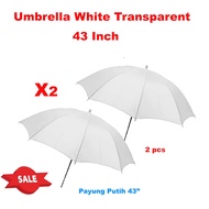 2 Pcs White Umbrella Photo Studio 43 Inch, Umbrella White Transparent 43inch